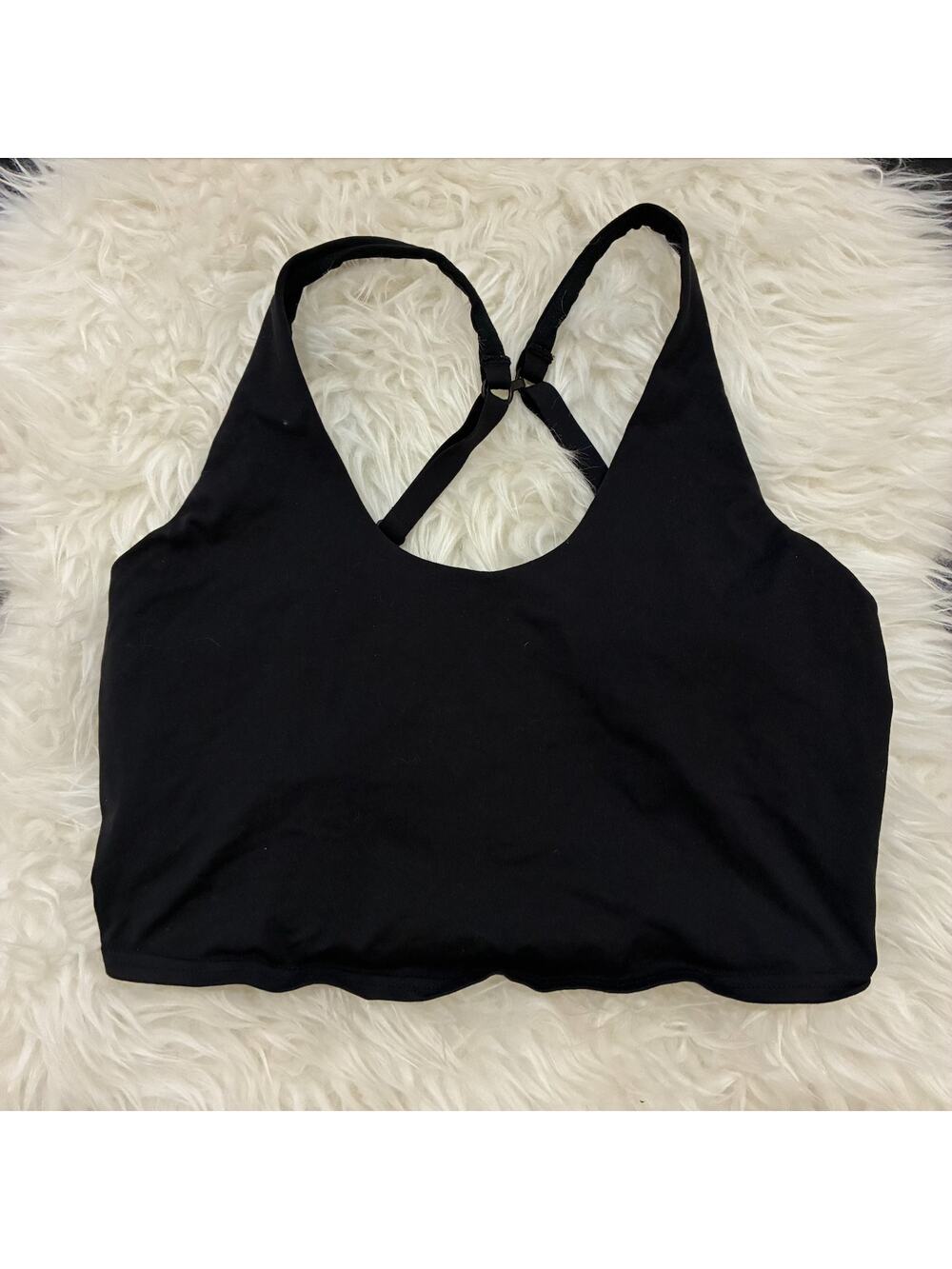 Prana Workout Tank Crop Black Built in Bra Women's Size M